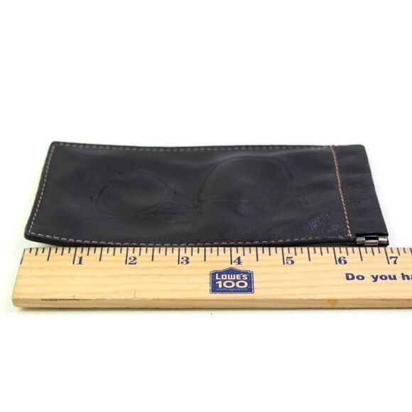 Fossil BLACK GENUINE LEATHER GLASSES SUNGLASSES CASE Sz 7"x3.5" - Picture 8 of 9